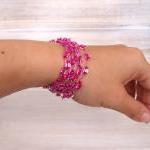 Cube Beads Yarn Bracelet