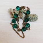 Czech Glass Beads Brass Chain Bracelet